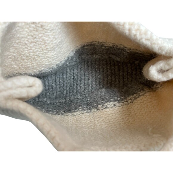 Chunky Boho Hand Knitted Clutch Purse  Ivory & Gray  Neutral Versatile - Picture 7 of 7